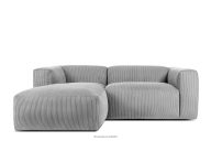 Modulares Ecksofa für Lounge aus Kordstoff hellgrau links