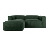 Modulares Ecksofa für Lounge aus Kordstoff dunkelgrün links