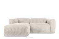 Modulares Ecksofa für Lounge in Kordstoff creme links