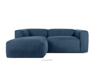 Ecksofa für das Wohnzimmer aus Kordstoff navy blau links