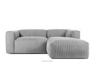 Modulares Ecksofa für Lounge aus Kordstoff hellgrau rechts