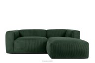 Modulares Ecksofa für Lounge aus Kordstoff dunkelgrün rechts