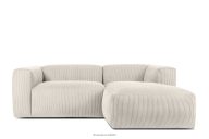Modulares Ecksofa für Lounge aus Kordstoff creme rechts