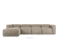Großes modulares Ecksofa für das Wohnzimmer aus Kordstoff beige links