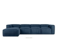Großes modulares Ecksofa für das Wohnzimmer aus Kordstoff navy blau links