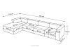 BUFFO Großes modulares Ecksofa für das Wohnzimmer aus gelbem Kordstoff links gelb - Foto 20