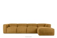 Großes modulares Ecksofa für das Wohnzimmer aus gelbem Kordstoff rechts