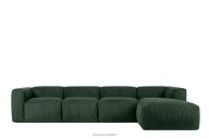 Großes modulares Ecksofa für das Wohnzimmer aus Kordstoff dunkelgrün rechts
