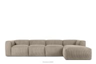 Großes modulares Ecksofa für das Wohnzimmer aus Kordstoff beige rechts