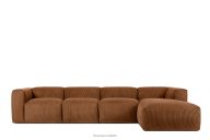 Großes modulares Ecksofa für das Wohnzimmer aus Kordstoff rot rechts