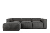 Modulares Ecksofa mit Kordstoff grau links