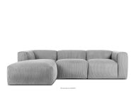 Modulares Ecksofa mit Kordstoff hellgrau links