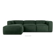 Modulares Ecksofa mit Kordstoff dunkelgrün links