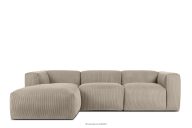 Modulares Ecksofa aus Kordstoff beige links