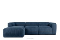 Modulares Ecksofa mit Kordstoff navy blau links