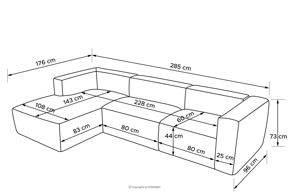 BUFFO Modulares Ecksofa mit Kordstoff gelb links gelb - Foto 20