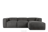 Modulares Ecksofa mit Kordstoff grau rechts