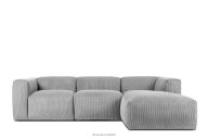 Modulares Ecksofa mit Kordstoff hellgrau rechts
