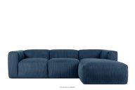 Modulares Ecksofa mit Kordstoff marineblau rechts