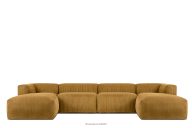 Großes U-förmiges Ecksofa modular Kordstoff gelb