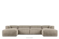 Großes U-förmiges Ecksofa modular Kordstoff beige