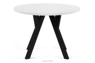 Runder Tisch aus weißem Buchenholz, ausziehbar (Ø100-180 cm)