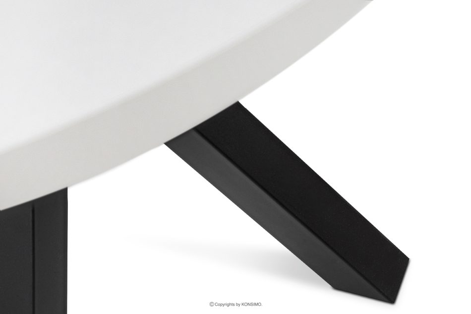 ROSTEL Runder Esstisch aus Eicheholz-Kunsthandwerk, ausziehbar (Ø 100-140 cm) weiß - Foto 9