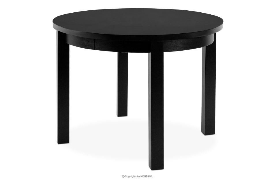 BALTE Runder Tisch aus Buchenholz matt-schwarz, ausziehbar (Ø 100-140 cm) schwarz matt - Foto 4