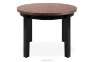 Runder Esstisch aus Nussbaum/Buchenholz, mittig ausziehbar (Ø 100-140 cm)