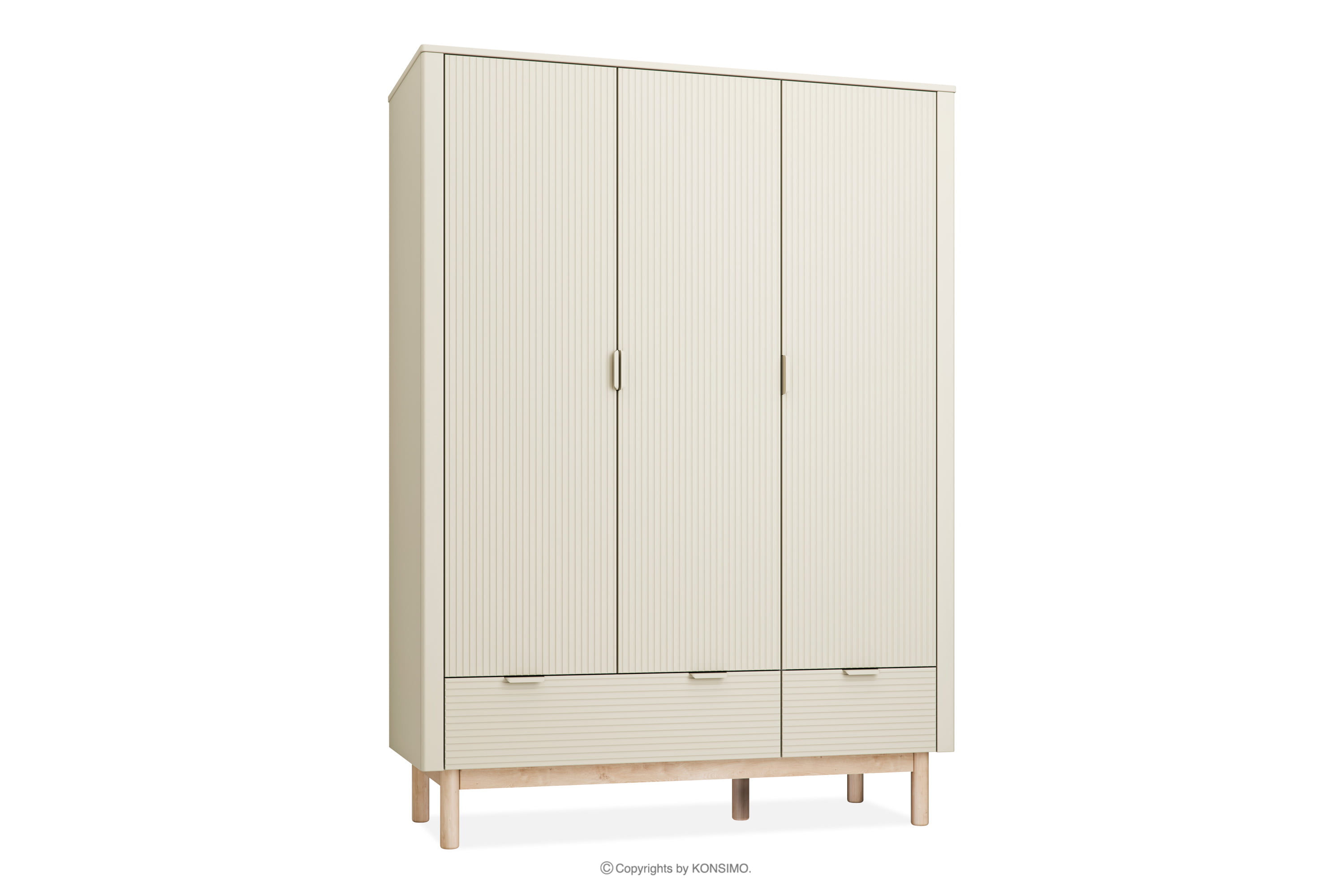 Kinderzimmer-Kleiderschrank, 3-türig beige