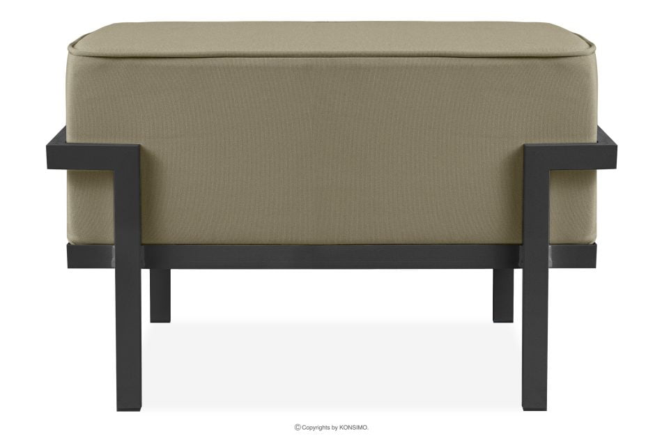 TRIGLO Garten-Sitzhocker mit Metallbeinen dunkelgrau/beige dunkelgrau/beige - Foto 0