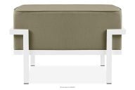 Garten-Sitzhocker mit Metallbeinen weiß/beige