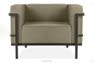 Moderner Gartensessel mit Metallbeinen dunkelgrau/beige