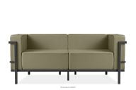 Modernes Gartensofa auf Metallfüßen dunkelgrau/beige
