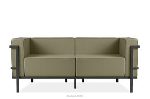 TRIGLO, https://konsimo.de/kollektion/triglo/ Modernes Gartensofa auf Metallfüßen dunkelgrau/beige dunkelgrau/beige - Foto