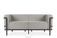 Modernes Gartensofa mit Metallbeinen dunkelgrau/hellgrau