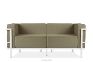 Modernes Gartensofa auf Metallfüßen weiß/beige
