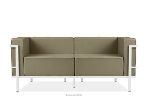 TRIGLO, https://konsimo.de/kollektion/triglo/ Modernes Gartensofa auf Metallfüßen weiß/beige weiß/beige - Foto