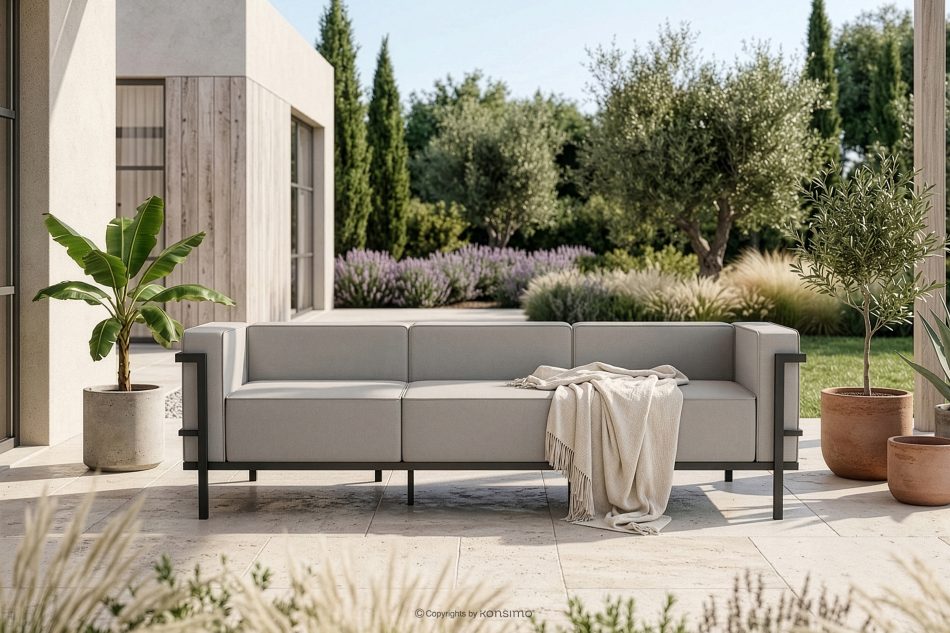 TRIGLO Modernes Gartensofa auf Metallfüßen dunkelgrau/hellgrau dunkelgrau/hellgrau - Foto 1