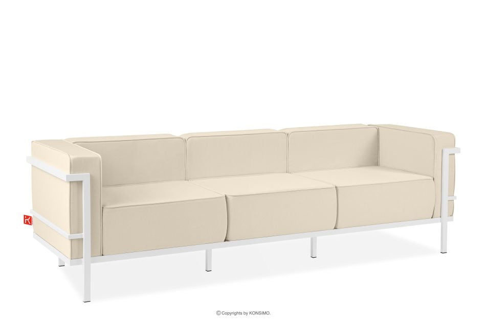 TRIGLO Modernes Gartensofa auf Metallfüßen weiß/cremeweiß weiß/cremig - Foto 2