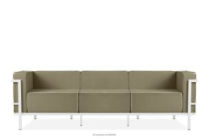 TRIGLO, https://konsimo.de/kollektion/triglo/ Modernes Gartensofa 3 auf Metallbeinen weiß/beige weiß/beige - Foto