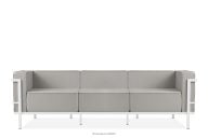 Modernes Gartensofa auf Metallfüßen weiß/hellgrau