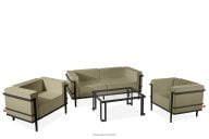 Gartenmöbelset dunkelgrau/beige (Sitzplätze jeweils 1,1,2,1)