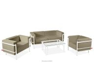 Gartenmöbelset weiß/beige (Sitzplätze jeweils 1,1,2,1)