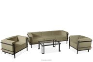 Modernes Gartenmöbelset dunkelgrau/beige (Sitzplätze jeweils 1,1,3,1)
