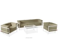 Modernes Gartenmöbelset weiß/beige (Sitzplätze jeweils 1,1,3,1)