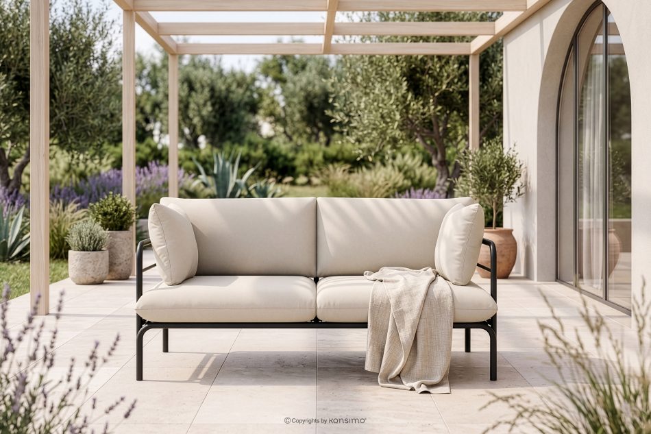 RAMBE Loft-Gartensofa auf Metallfüßen anthrazit/cremeweiß anthrazit/cremeweiß - Foto 1
