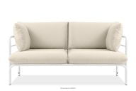Loft-Gartensofa auf Metallfüßen weiß/cremefarben