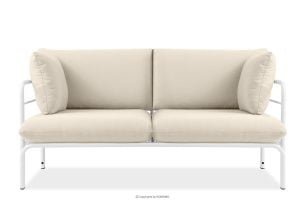 RAMBE, https://konsimo.de/kollektion/rambe/ Loft Gartensofa 2 auf Metallfüßen weiß/cream weiß/cremeweiß - Foto