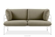 Loft-Gartensofa auf Metallfüßen weiß/beige